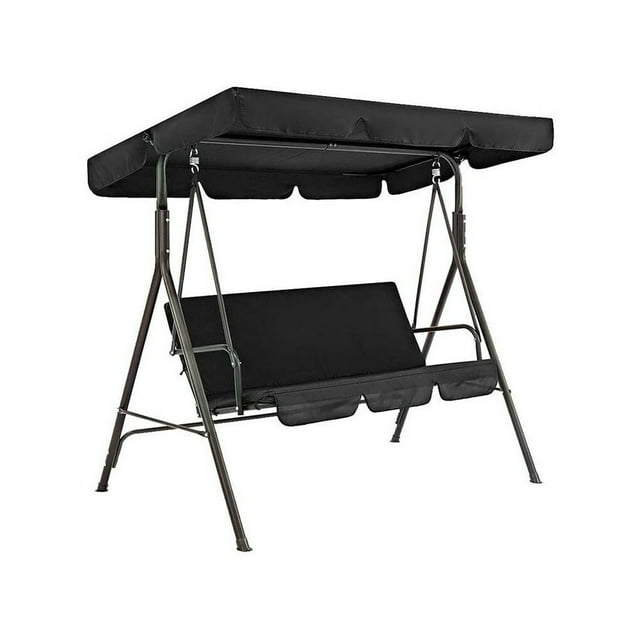 Chok Swing Canopy Top Cover Garden Swing with Seat Black