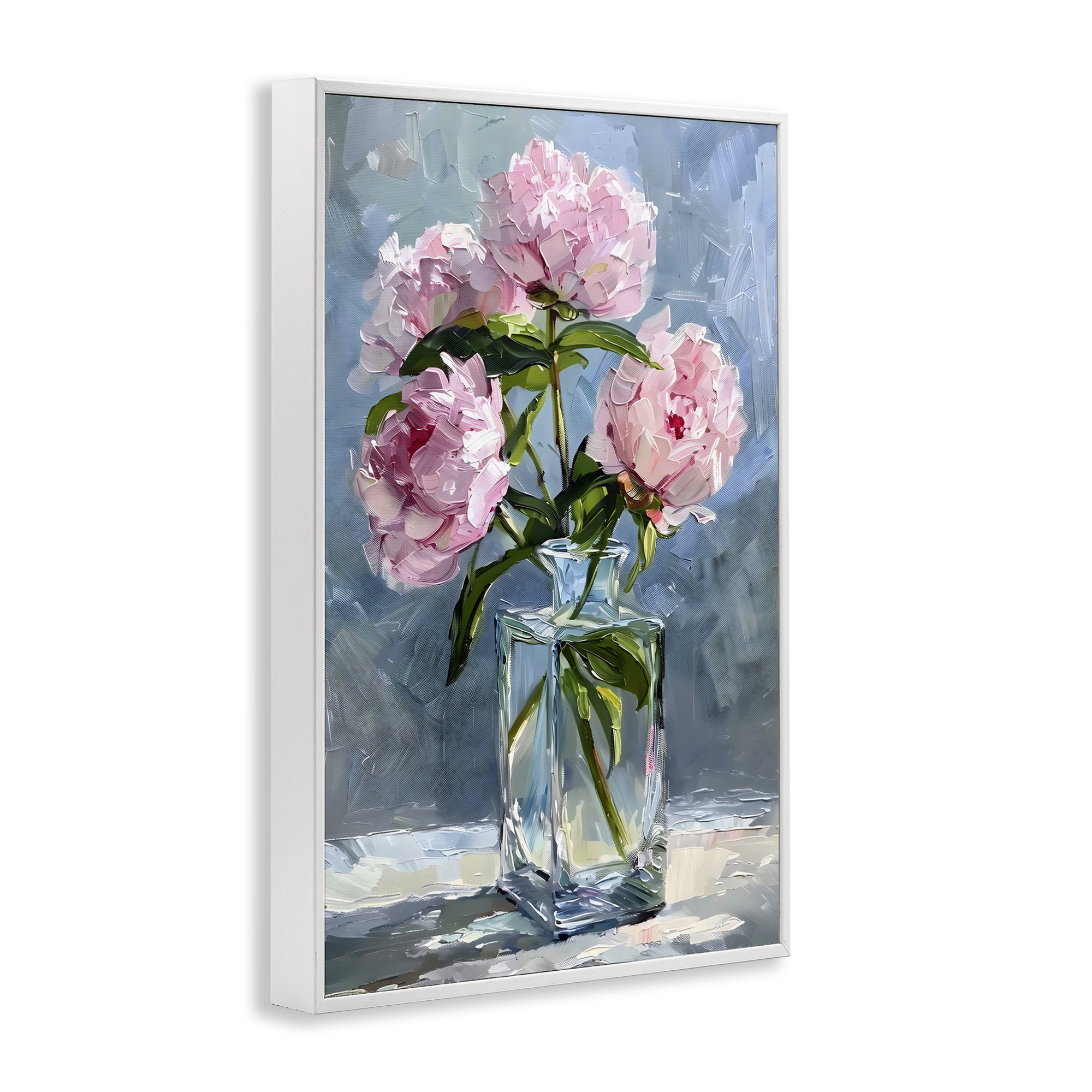 Stupell Industries Beautiful Pink Pastel Peonies White Framed Giclee Art, design by Creative Studio