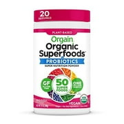 Orgain Organic Green Superfoods Powder, Berry - Antioxidants, 1 Billion Probiotics, Vegan, Dairy Free, Gluten Free, Kosher, Non-GMO, 0.62 Pound (Packaging May Vary)