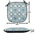 thumbnail image 5 of Ethnic Chair Seating Cushion, Tunisian Mosaic with Azulojo Spanish Influence Retro Inspired Art, Soft Seat Pads for Office with Anti-slip Backing, 16"x16", Blue, by Ambesonne, 5 of 7