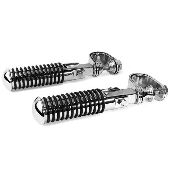 Krator Chrome Foot Pegs with 1-1.25" Inch Engine Guard Clamps, Anti-Vibrate, Foldable, Compatible with 2010-2013 Harley Davidson Road Glide Custom FLTRX