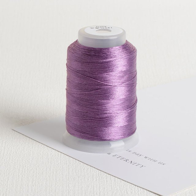 BUYISI 350 Meters/Roll Embroidery Sewing Thread Diy Handmade Cross Stitch Sewing Tool For Weaving Bracelets Bead Chains Tower Line Gray Purple