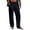 BIJ35-Black, variant on Mens Linen Pants Hawaiian Elastic Waist Drawstring Loose Fit Dressy Casual Summer Beach Pants With Pockets Baggy Trousers Black 4XL