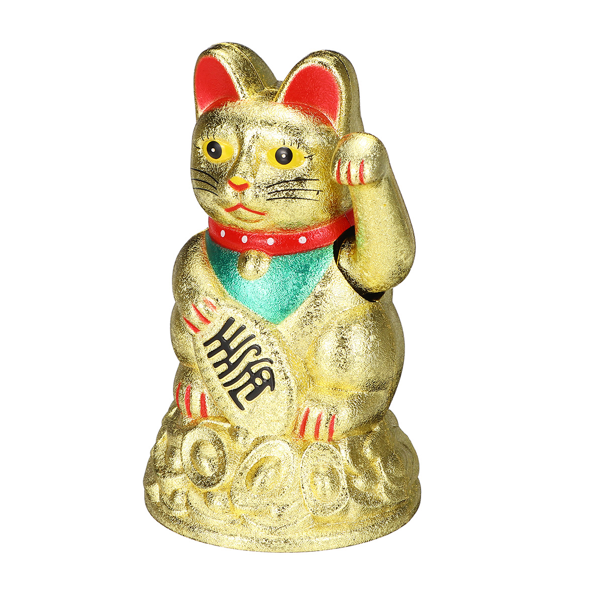 11cm Chinese Lucky Waving Cat Beckoning Maneki Neko Gold Wealth 
