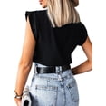 thumbnail image 6 of Franhais Women Plus Size T-shirts, Short Sleeve Summer Loose Tops, Solid Color Casual Blouses, 6 of 7