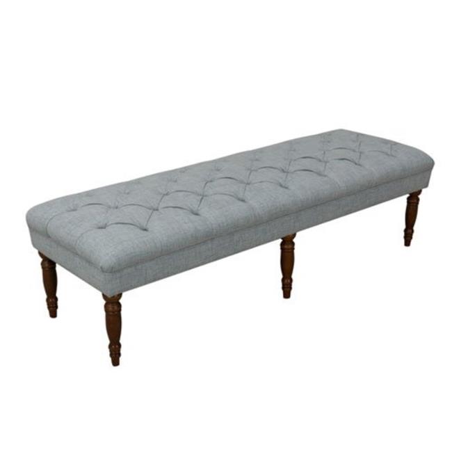Benzara BM193983 Fabric Upholstered Wooden Bench with ...