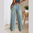 thumbnail image 6 of Delliss Women's Straight Simple Jeans Pants Loose Jeans With Pockets Gray M, 6 of 7