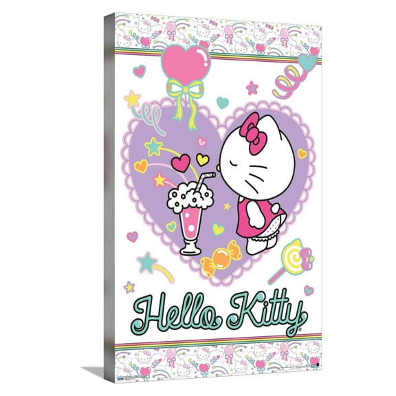 Hello Kitty: 21 Sugar Rush – Heart Canvas Wall Poster, 14.725" x 22.375"