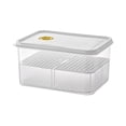 thumbnail image 1 of melotizhi Refrigerator Preservation Storage Box Plastic Transparent Box With Lid Drain Refrigerator Sorting Box Divided Storage Box, Clear, 1 of 8