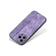 thumbnail image 4 of Case for iPhone 11 Pro Max, PU Leather Soft Silicone Hybrid Shockproof Cover, Non-Slip Stripes Heat Dissipation Wireless Charging Slim Lightweight Case for iPhone 11 Pro Max,Purple, 4 of 5