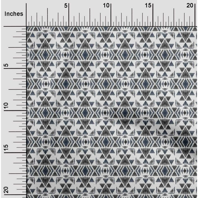 oneOone Tissu en Coton Flex Triangle Ikat Imprimé au Mètre 40 Pouces de Large