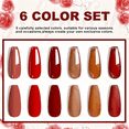 thumbnail image 3 of 6Pcs Gel Polish Set, 6 Vibrant Colors UV Gel Nail Polish Red Blue Green Christmas Gift for Women Girls, 3 of 7