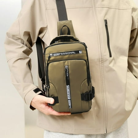Embroidered Crossbody Chest Bag with Multiple Pockets and Wide Strap Convertible Shoulder Backpack for Daily Use – Hands-Free Fashion Bag for Travel Shopping Commute