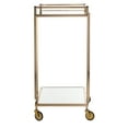 thumbnail image 3 of SAFAVIEH Capri 2 Tier Modern Glam Rectangle Bar Cart with Casters, Gold, 3 of 9
