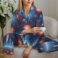thumbnail image 6 of Fotbe Fireworks1 Pattern Long Sleeve Pajama Set for Women,Sleepwear Set,2-piece Loungewear Set,Soft PJs Comfy Nightwear with Pockets -X-Large, 6 of 7