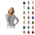 thumbnail image 1 of Chandail pour Femmes Automne Hiver 2026 Tendance Manches Longues Col Rond Tricoté Uni, 1 of 4