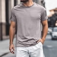 thumbnail image 2 of Gunia Cooling Shirts Mens Workout Gym Shirts Short Sleeved Ice Silk Round Neck Outdoor Casual Breathable Quick Drying Tees For Running Athletic Sport Tops Tshirt For Men Light Gray 4Xl, 2 of 5