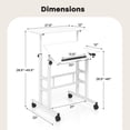 thumbnail image 3 of Gymax Bureau d'Ordinateur Réglable Mobile Poste de Travail Inclinable, 3 of 10
