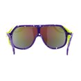 thumbnail image 4 of Color Mirror Windbreaker Visor Shield Racer Plastic Sunglasses Purple Yellow Blue Mirror, 4 of 4