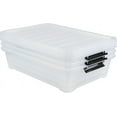 thumbnail image 6 of 3 Packs 40 Quart Large Under Bed Storage Box, Wheeled Under Bed Storage Containers, Clear, 6 of 14
