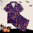 thumbnail image 5 of WEAIXIMIUNG 2 Piece Sets Pajamas For Kids Children Graphic Print Short Sleeve Button Shirt Shorts Pajama Set 4-5 Years, 5 of 5