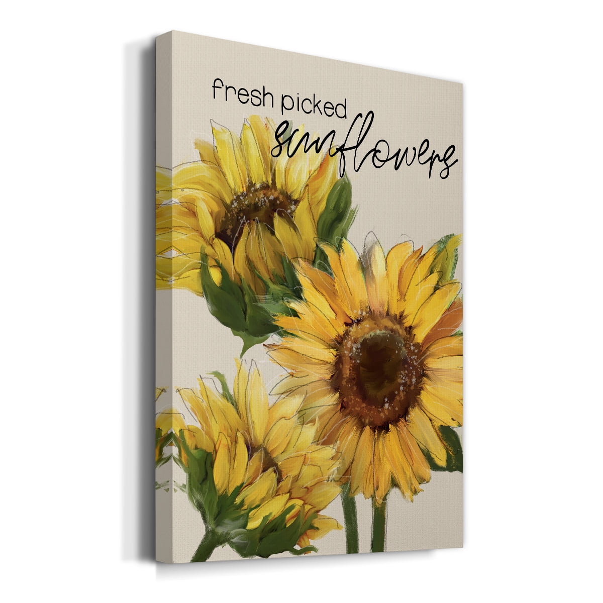 Fresh Picked Sunflowers Premium Gallery Wrapped Canvas - Ready to Hang