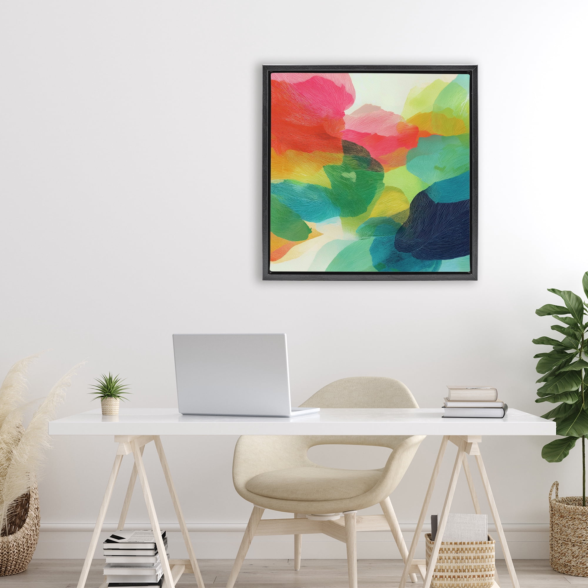 Stupell Industries Vivid Flowing Color Field Black Framed Floater Canvas Wall Art, design by Chromatic Storm Studio