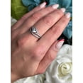 thumbnail image 2 of Silver & Stone Jewels Butterfly Two Piece Weddign Bridal Ring Set Round Cut CZ 14K White Gold Finish, 2 of 7