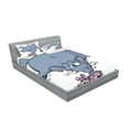 thumbnail image 2 of Ambesonne Cartoon Fitted Sheet & Pillow Sham Set, Rabbit Mascot Animal, Full, Grey Pink White, 2 of 2