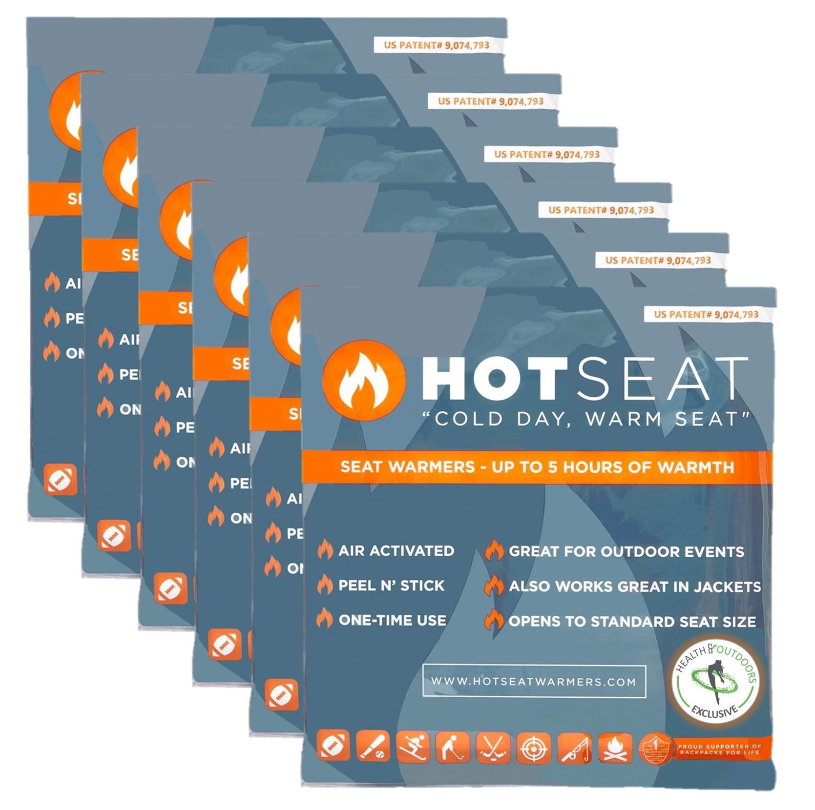 Exclusive HotSeat Stadium Seat Warmer (Pack of 6) Keep Your Seat Warm