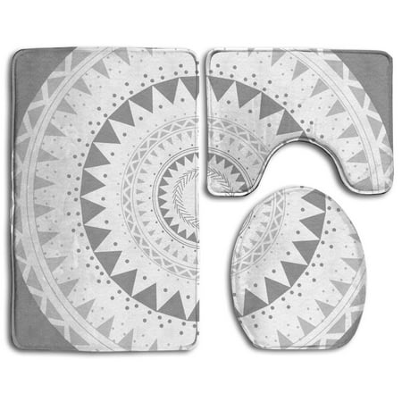 Xddja Vintage Round Mandala Ethnic 3 Piece Bathroom Rugs Set Bath Rug Contour Mat And Toilet Lid Cover Canada Xddja Vintage Round Mandala Ethnic 3, 3 Round Bathroom Rugs
