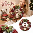 thumbnail image 4 of Christmas Punch Needle Kit for Beginners with 3D Fabric Wreath and Snowman Ornament, Diy Embroidery Craft Set for Adults, Holiday Home Decoration, 4 of 4