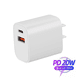 thumbnail image 2 of Cargador de 20 W PD + QC3.0 con dos puertos USB y cabezal de carga dual para teléfonos Apple 12 Android, 2 of 5