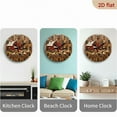 thumbnail image 4 of 2D Flat 1pc 10Inch Farmhouse Rooster Hen Barn Wooden Wall Clock Silent Japanese Mechanism, Rustic Barn Rooster Design, Oak Finish, Battery Operated (AA Not Included) Perfect for Farmhouse, 4 of 7