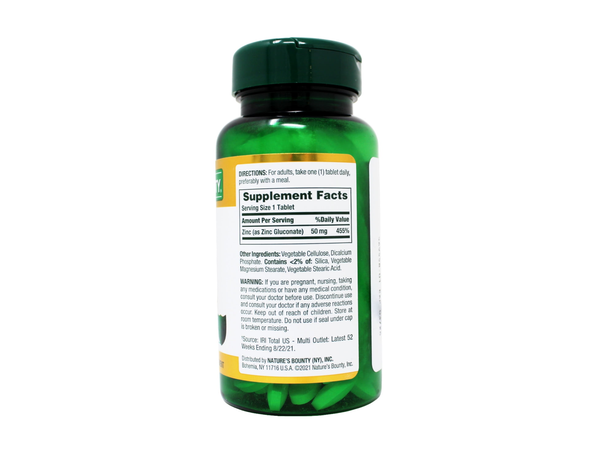 4 Pack - Nature's Bounty Zinc 50 mg Caplets 100 Each