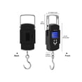 thumbnail image 3 of Digital Fish Scale Portable/Fishing/Hanging/Luggage Weight Scale 110lb/50kg Multi-Function Electronic Measuring Hook Scale Backlit LCD Display for Home Fishing Hunting Farm Outdoor, Black, 3 of 7
