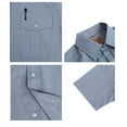 thumbnail image 2 of Coevals Club Men's Summer Short Sleeve Casual Western Solid Plain Snap Buttons Work Shirt (Light Gray 4XL), 2 of 3