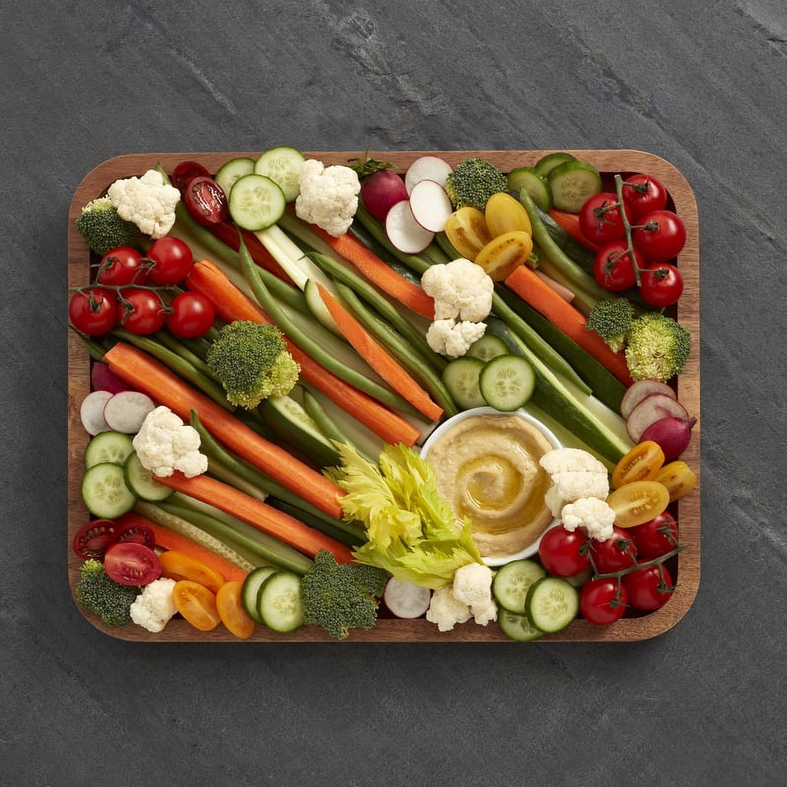 Farberware Build-a-Board Acacia Board, Single Compartment, Locking Lid, Charcuterie, 11x14, White
