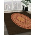 thumbnail image 3 of Ahgly Company Machine Washable Indoor Round Transitional Mahogany Brown Area Rugs, 6' Round, 3 of 7