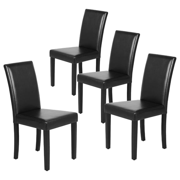 Dining Chairs Set of 4 Black Upholstered Kitchen Chairs - Modern Home Dining Room Furniture