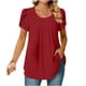 thumbnail image 1 of Blusa de manga corta con cuello redondo, informal, cómoda, a la moda para mujer OAVQHLG3B Store  lin121212, 1 of 4