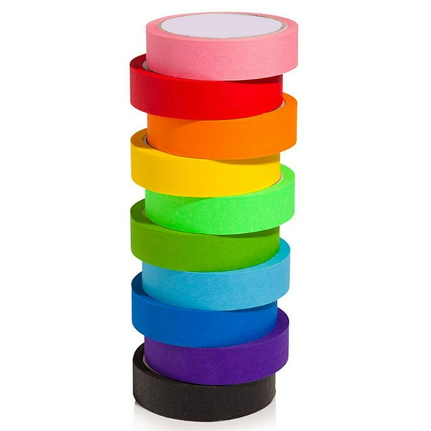  8 Rolls Colored Masking Tape Rainbow Colors Painters