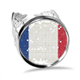 thumbnail image 1 of France Simple Grid National Flag Ring Adjustable Love Wedding Engagement, 1 of 3