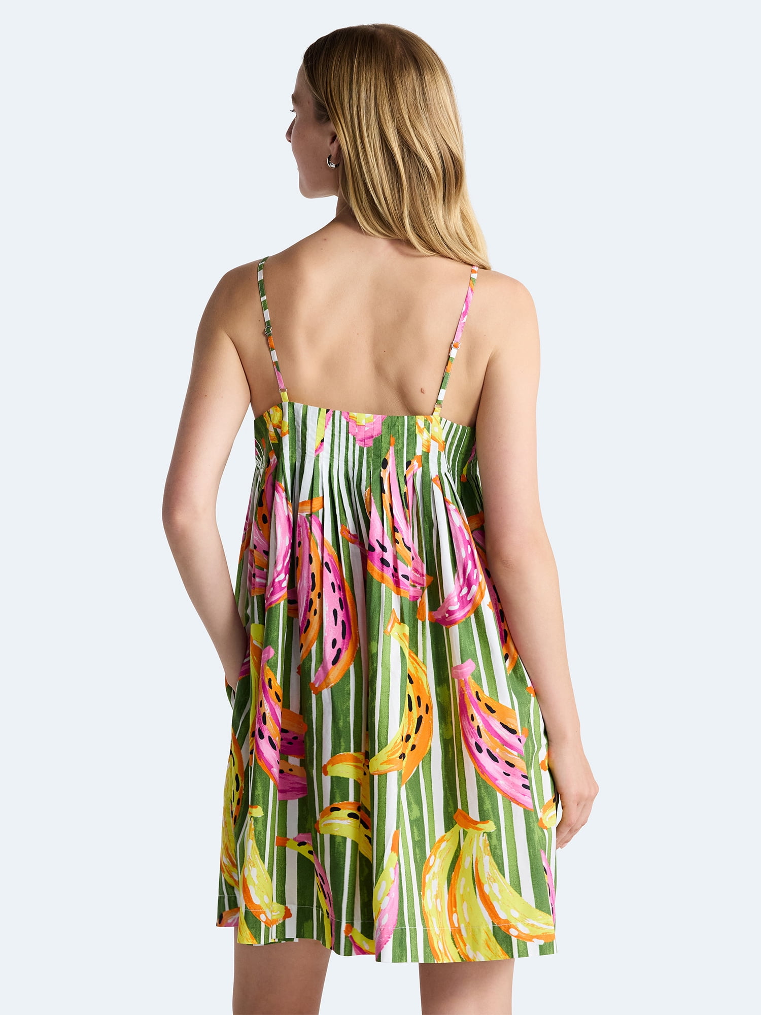 Free Assembly Women's and Women's Plus Cotton Pintuck Mini Dress, Sizes XS-4X