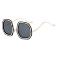 thumbnail image 1 of KAKOWELY Gafas de sol de diamantes, gafas de sol extragrandes, gafas de sol de moda con protección solar para mujeres, 1 of 4