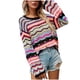 thumbnail image 2 of Pntutb moda mujer impreso largo cuello redondo manga estilo suéteres sueltos señoras tops Pntutb Pntutb-1049, 2 of 6