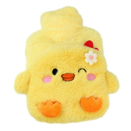 

Hot Water Bottle | Double Pocket Plush Bag | Small Hot Water Bottle Animal Rubber Thermos For Relieving Menstrual Cramps