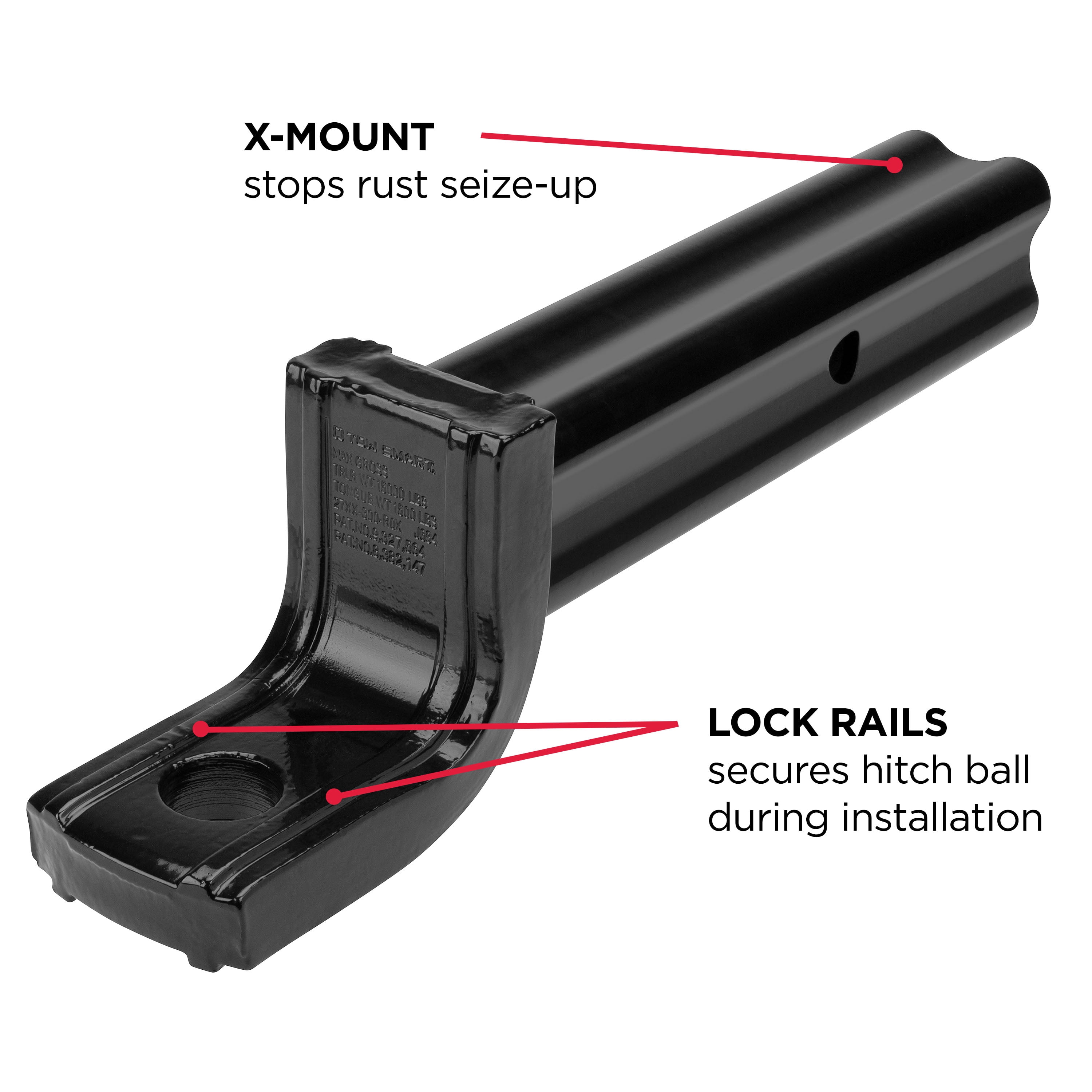 TowSmart 7284 Class V X-Mount Ball Mount, 3 in Drop, 1 1/2 in Rise