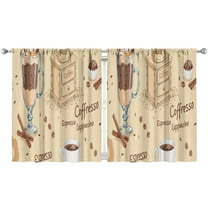 Coffee (137)_8 Curtains-blackout Curtains Bedroom Decor Living Room Darkening Grommet Window Drapes 2 Panels Set 52"x 63"