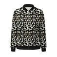 thumbnail image 6 of Luwomo Womens Jackets Lightweight Zip Up Leopard Print Coat Stand Collar Outwear Regular Blouses Black,L, 6 of 8